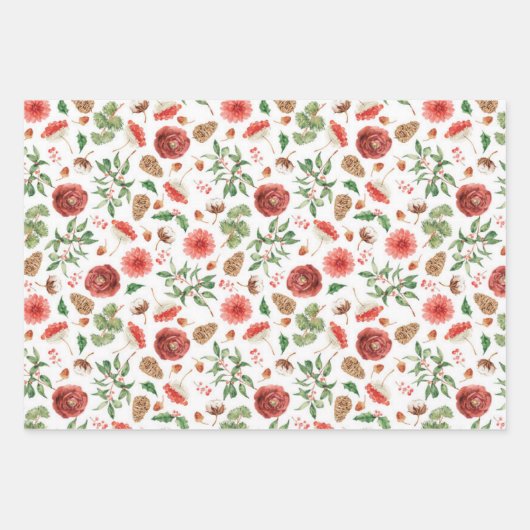 Elegant Merry Kerstfeestdag Inpakpapier Vel (Voorkant)