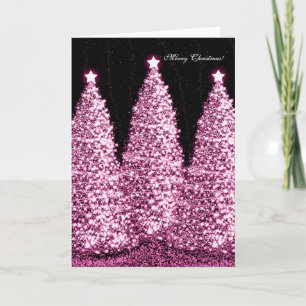 Elegant Merry Kerstfeestdag roze Sparkle Feestdagen Kaart