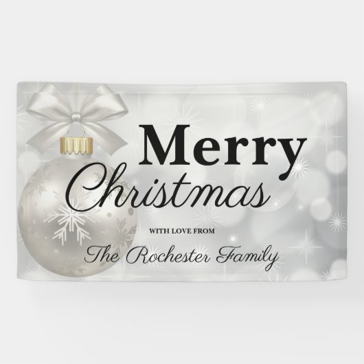 Elegant Merry Kerstfeestdag Welkom Spandoek (Horizontaal)