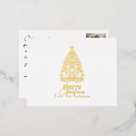 Elegant Merry kerstfiligree kerstboom Folie Feestdagen Briefkaart