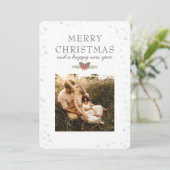 Elegant Merry kerstfoto Collage Snowflake  Feestdagenkaart (Staand voorkant)