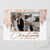 Elegant Merry-kerstfoto Folie Feestdagenkaart (Voorkant)