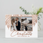 Elegant Merry-kerstfoto Folie Feestdagenkaart (Staand Voorkant)