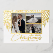 Elegant Merry-kerstfoto Folie Feestdagenkaart (Voorkant)