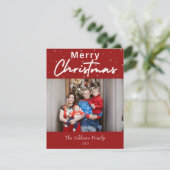 Elegant Merry-kerstfotokaart Feestdagenkaart (Staand voorkant)