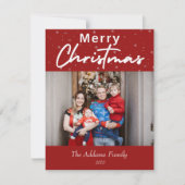 Elegant Merry-kerstfotokaart Feestdagenkaart (Voorkant)