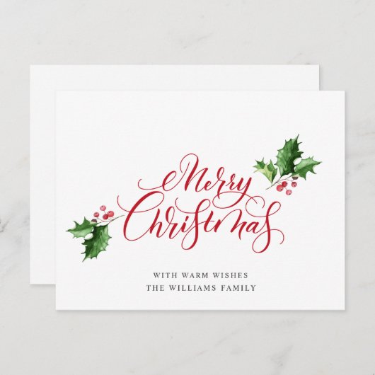 Elegant Merry kerstgroet Kaart feestdag (Voorkant / Achterkant)