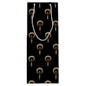Elegant Merry-kerstkaars Black en Gold-look Wijn Cadeautas (Achterkant)