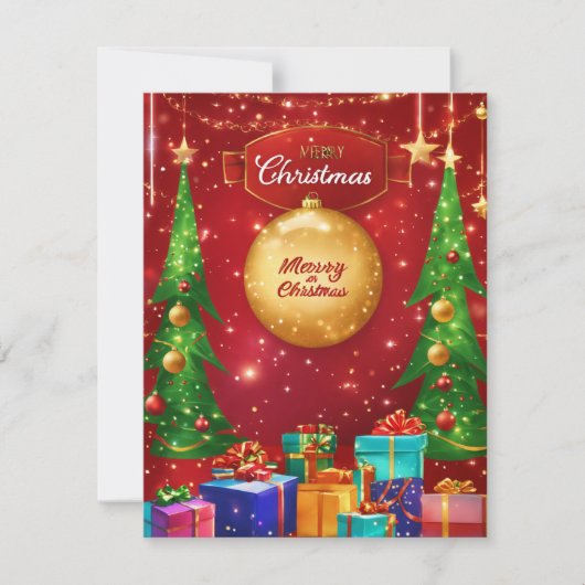 Elegant Merry-kerstkaart Feestdagenkaart (Voorkant)