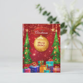 Elegant Merry-kerstkaart Feestdagenkaart (Staand voorkant)