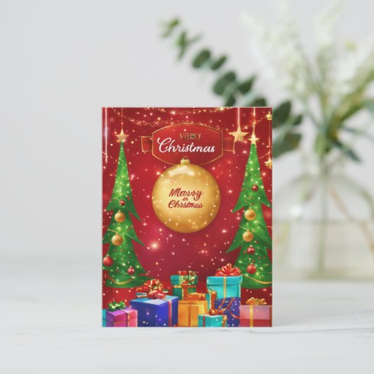 Elegant Merry-kerstkaart Feestdagenkaart (Staand voorkant)