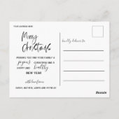 Elegant Merry-kerstkalligrafie Foto Briefkaart (Achterkant)