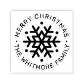 Elegant Merry Kerstmis Aangepaste Winter Snowflake Zelfinktende Stempel (Design)