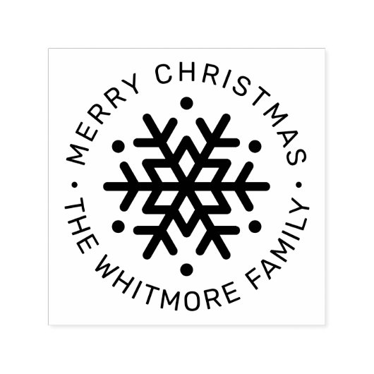 Elegant Merry Kerstmis Aangepaste Winter Snowflake Zelfinktende Stempel (Design)