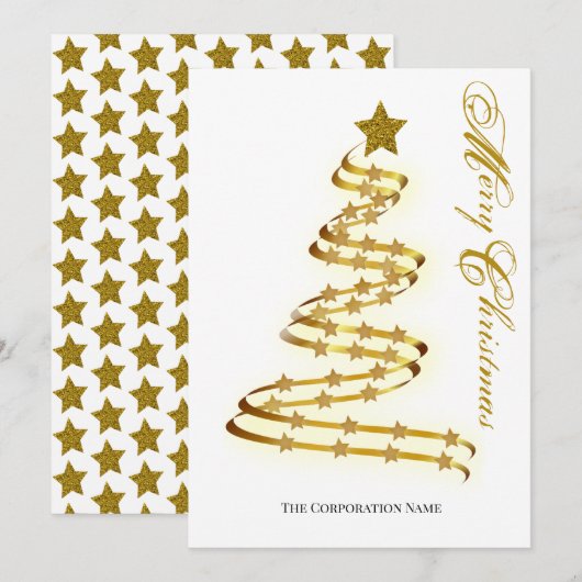 Elegant Merry Kerstmis Abstracte sterren Feestdagenkaart (Voorkant / Achterkant)