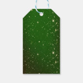 Elegant Merry Kerstmis, Gold Confetti, Red Bow Cadeaulabel (Achterkant)