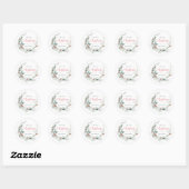 Elegant Merry Kerstmis halve grote waterverf Ronde Sticker (Vel)