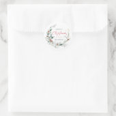 Elegant Merry Kerstmis halve grote waterverf Ronde Sticker (Tas)