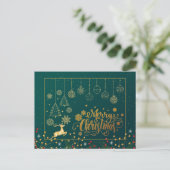 Elegant Merry Kerstmis, Happy Holiday Briefkaart (Staand voorkant)