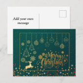 Elegant Merry Kerstmis, Happy Holiday Briefkaart (Voorkant / Achterkant)