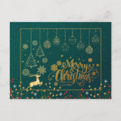 Elegant Merry Kerstmis, Happy Holiday Briefkaart (Voorkant)