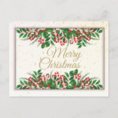 Elegant Merry Kerstmis, Happy Holiday Briefkaart (Voorkant)