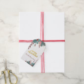 Elegant Merry Kerstmis, Holly Berry Cadeaulabel (Met Touw)