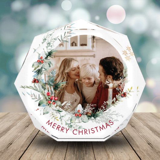 Elegant Merry Kerstmis met foto Block