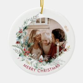 Elegant Merry Kerstmis met foto Keramisch Ornam Ornament
