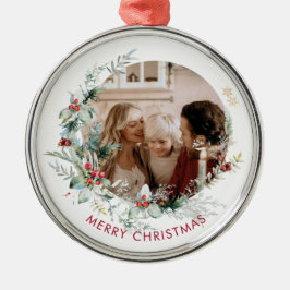 Elegant Merry Kerstmis met foto Metal Ormense Metalen Ornament