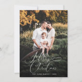 Elegant Merry Kerstmis Modern Photo Pine Cone Feestdagenkaart (Voorkant)