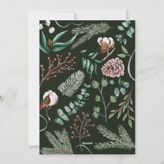 Elegant Merry Kerstmis Modern Photo Pine Cone Feestdagenkaart (Achterkant)