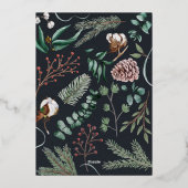 Elegant Merry Kerstmis Modern Photo Pine Cone Folie Feestdagenkaart (Achterkant)