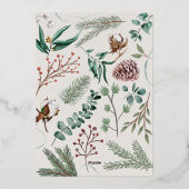 Elegant Merry Kerstmis Modern Photo Pine Cone Folie Feestdagenkaart (Achterkant)