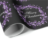Elegant Merry Kerstmis Paars Cadeaupapier (Rol Hoek)