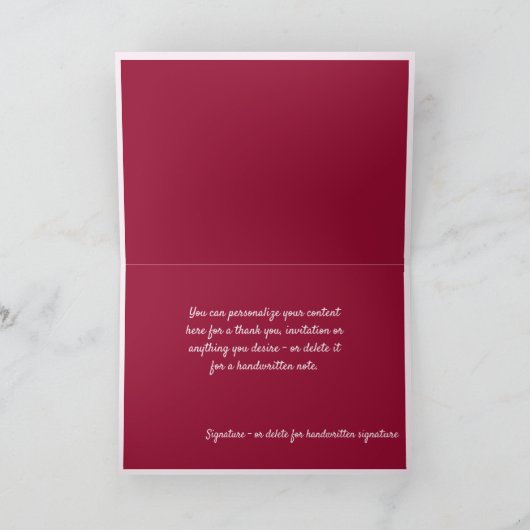 Elegant Merry Kerstmis Ribbon & Ornamenten Holiday Kaart (Binnen)