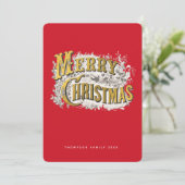 Elegant Merry Kerstmis Rustic  niet Foto Feestdagenkaart (Staand voorkant)