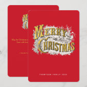 Elegant Merry Kerstmis Rustic  niet Foto Feestdagenkaart (Voorkant / Achterkant)