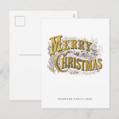 Elegant Merry Kerstmis Rustic  niet Foto Feestdagenkaart (Voorkant / Achterkant)