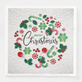 Elegant Merry Kerstparty Servet (Voorkant)