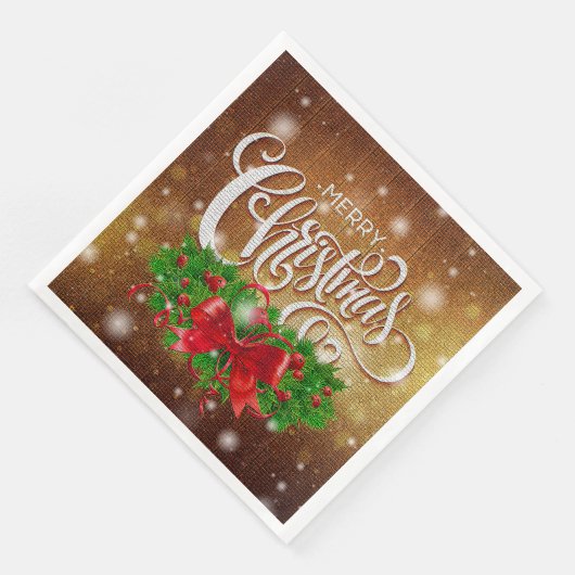Elegant Merry Kerstparty Servet (Hoek)