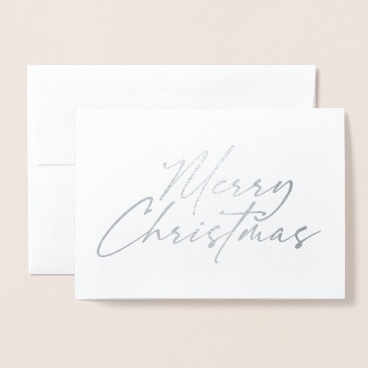 Elegant Merry-kerstscript Folie Kaarten (Voorkant met envelop)