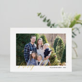 Elegant Merry-kerstscript op maat Folie Feestdagenkaart (Staand Voorkant)