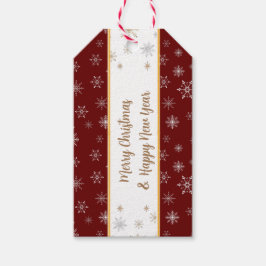 Elegant Merry-kerstsnowflakes op Bourgogne Cadeaulabel