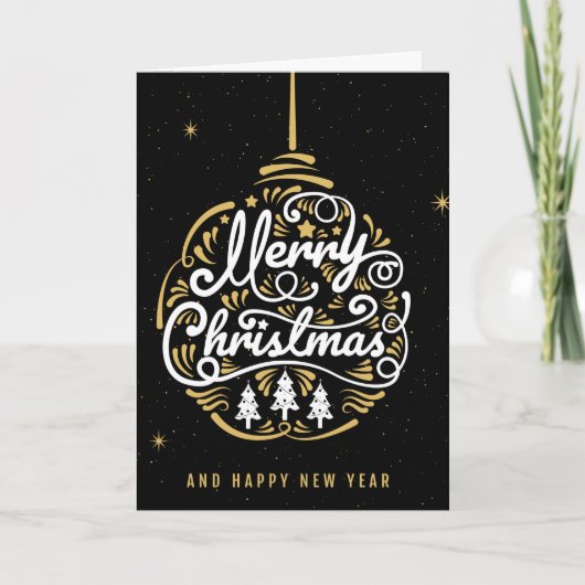 Elegant Merry kerstversiering Feestdagen Kaart (Voorkant)