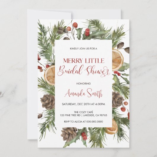 Elegant Merry little Bridal shower Kaart (Voorkant)