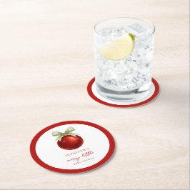 Elegant Merry Little Christmas Baby Shower Ronde Kartonnen Onderzetter