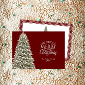 Elegant Merry Little Kersttree Pset Dark Red Feestdagenkaart