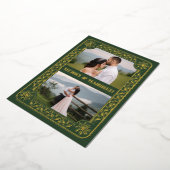 Elegant Merry & Married 2 Foto Custom Gold Folie Feestdagenkaart (Gedraaid)