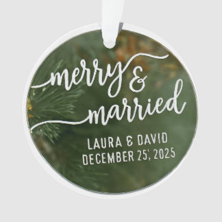 Elegant "Merry & Married" Kerstversiering Ornament